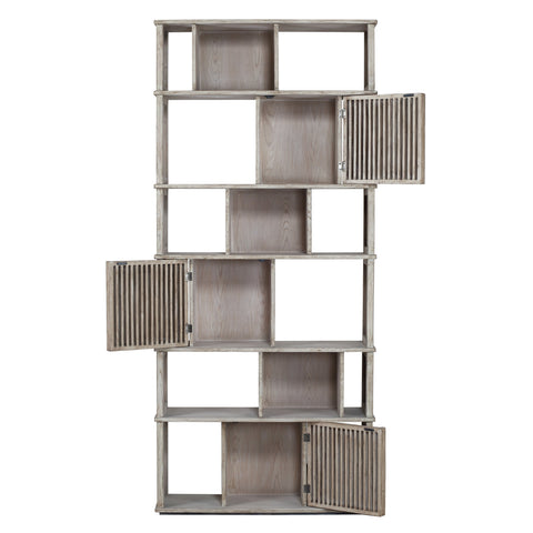 Marco Light Grey Wash Finish Bookcase