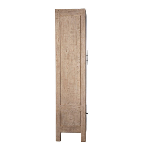 Bennett Light Warm Wash Frame with Grey Wash Doors Cabinet