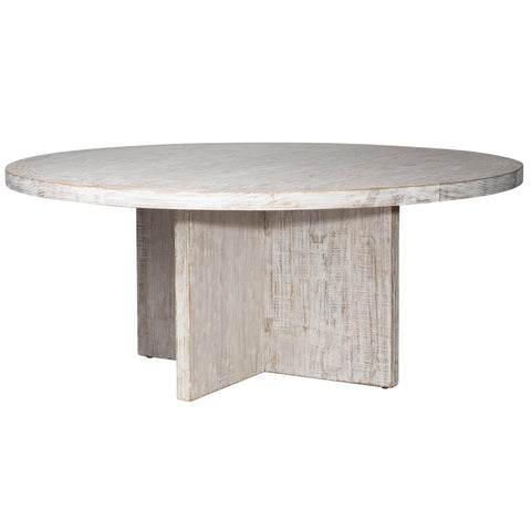 Harley Whitewash Finish Dining Table 72"