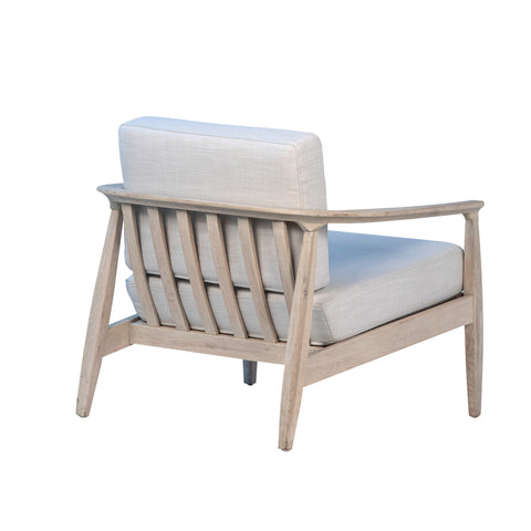Patricia Light Warm Wash Finish and Light Sand Color Fabric Occasional Chair