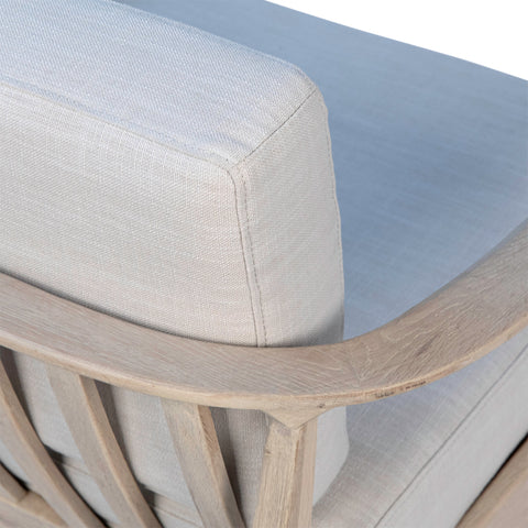 Patricia Light Warm Wash Finish and Light Sand Color Fabric Occasional Chair