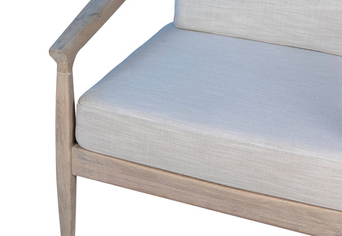 Patricia Light Warm Wash Finish and Light Sand Color Fabric Occasional Chair