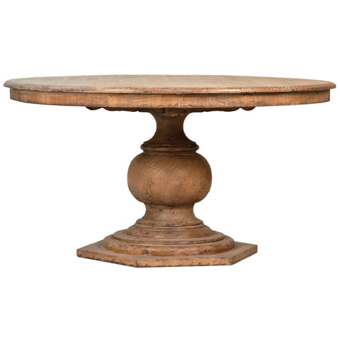 Padilla Antique Natural Wood Sealed Finish Dining Table