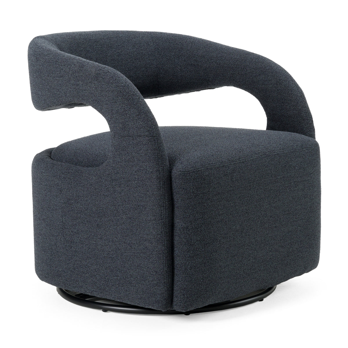 Modrest Dowsett Modern Charcoal Fabric Swivel Accent Chair Model VGRH-RHT-638-BLK