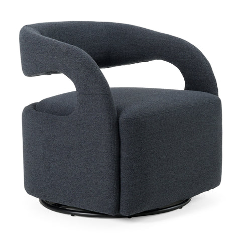 Modrest Dowsett Modern Charcoal Fabric Swivel Accent Chair Model VGRH-RHT-638-BLK