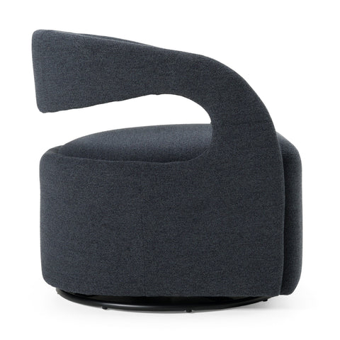 Modrest Dowsett Modern Charcoal Fabric Swivel Accent Chair Model VGRH-RHT-638-BLK