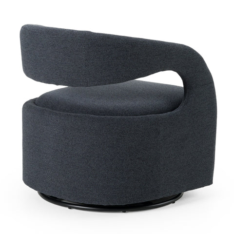 Modrest Dowsett Modern Charcoal Fabric Swivel Accent Chair Model VGRH-RHT-638-BLK
