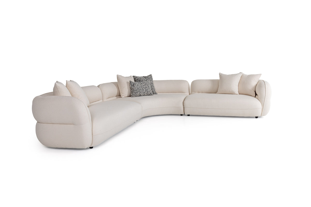 Divani Casa Drayton Modern Off White Fabric Sectional Sofa Model VGOD-DY-23060-OFF