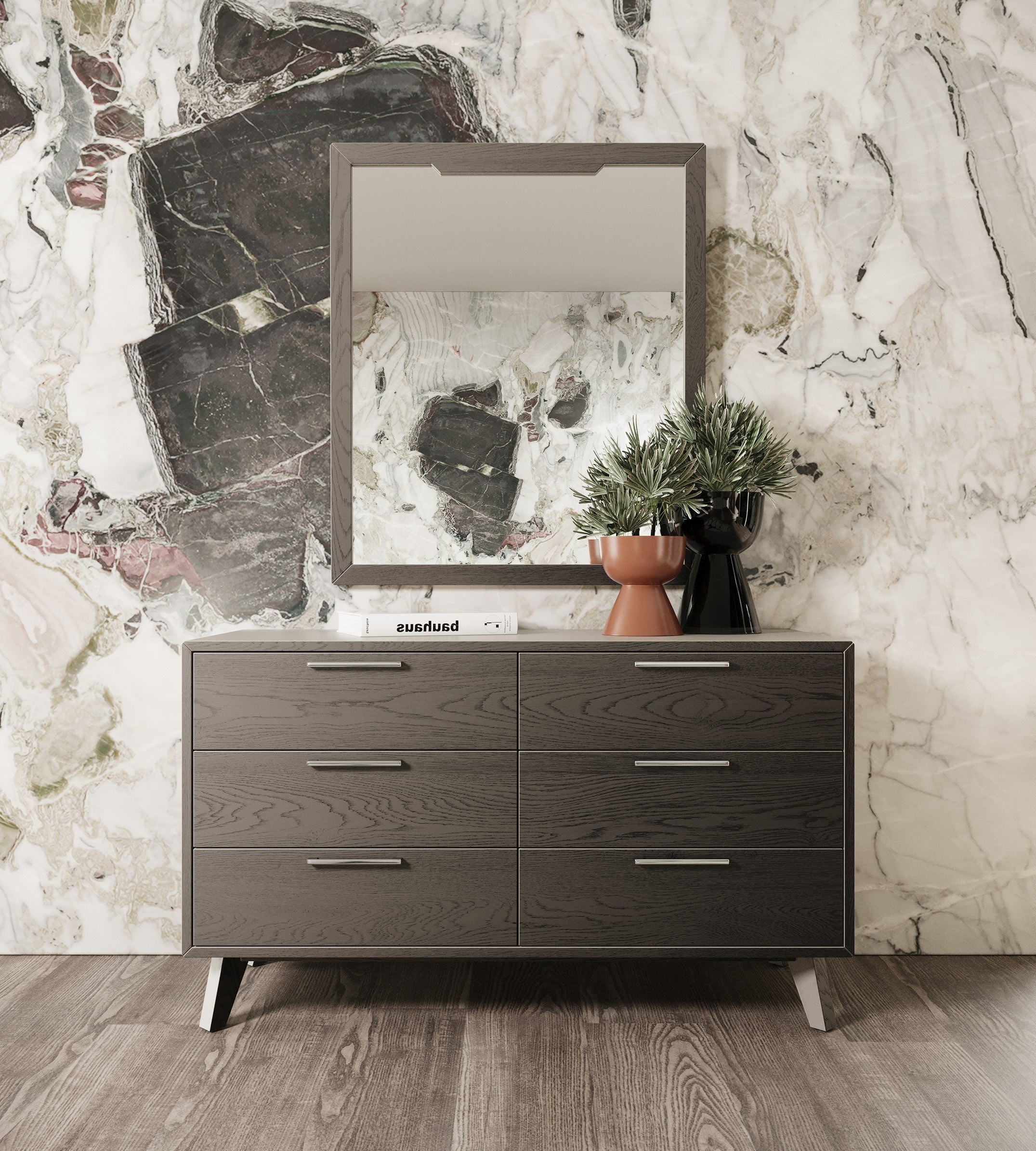 Soria Grey Wash Veneer Dresser With 6 Drawers Soria Grey Wash Veneer Dresser With 6 Drawers