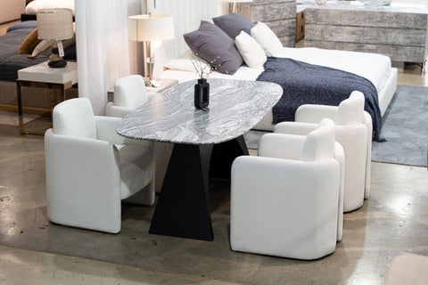 Modrest Colbert Modern Black & White Marble Dining Table Model VGNR-NI90065