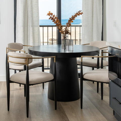 Modrest Desoto Modern Black Concrete Round Dining Table Model VGGR-630510-BLK