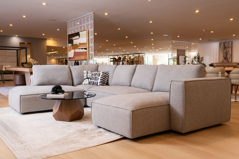 Divani Casa Lulu Modern Light Grey Fabric Modular Sectional Sofa With Left Facing Chaise Model VGSX-F22053-LAF-464