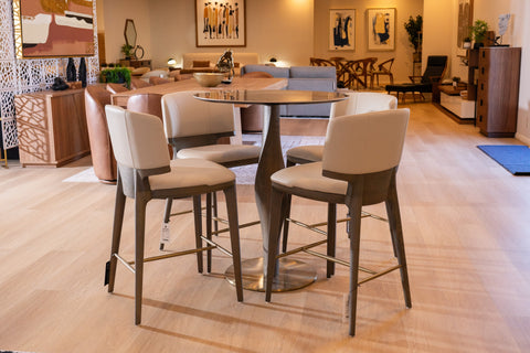 Modrest Calvary Mid Century Modern Ceramic & Grey Ash Bar Table Model VGCS-BT-22100