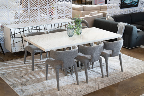 Modrest Kingsley Modern Marble & Stainless Steel Dining Table Model VGVCT8933-STL