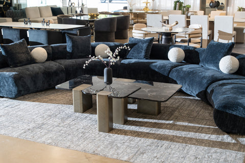 Modrest Quest Modern Black Rose Marble & Antique Brass Coffee Table Model VGFA-CT2018