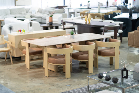 Nova Domus Osaka Modern Faux Marble & Natural Ash Dining Table Model VGCS-DT-22116