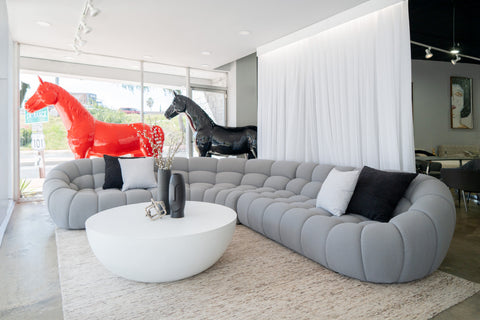 Divani Casa Yolonda Modern Light Grey Curved Sectional Sofa Model VGEV-2126B-LGRY-SECT