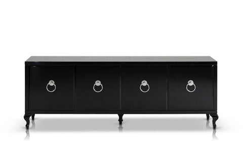 Bellagio Transitional Black Crocodile Lacquer Buffet