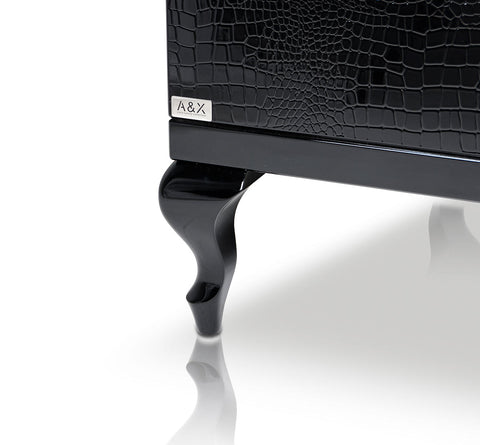 Bellagio Transitional Black Crocodile Lacquer Buffet
