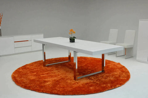 A&X Skyline White Crocodile Extendable Dining Table By VIG Furniture