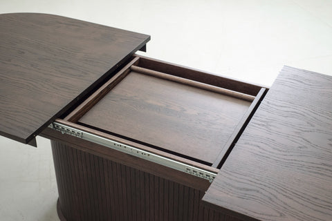 Modrest Milan Modern Brown Oak Dining Table With Extension Model VGME-MILAN-BRN