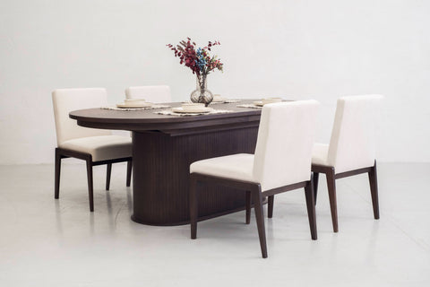 Modrest Milan Modern Brown Oak Dining Table With Extension Model VGME-MILAN-BRN