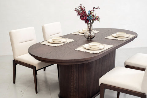 Modrest Milan Modern Brown Oak Dining Table With Extension Model VGME-MILAN-BRN