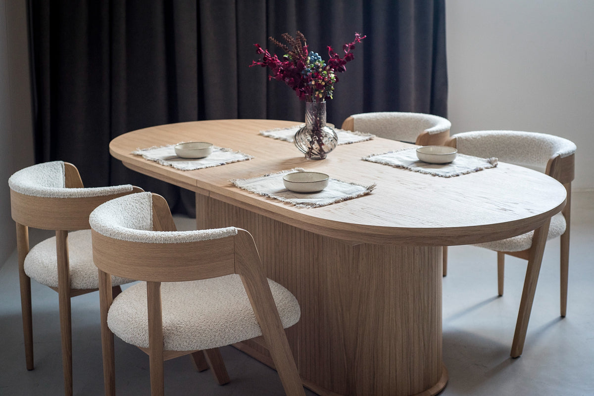 Modrest Milan Modern Natural Oak Dining Table With Extension Model VGME-MILAN