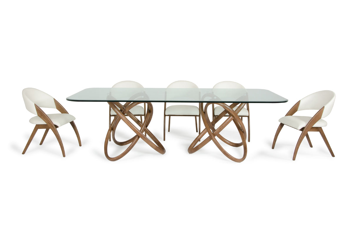 Modrest Mason & Lucas Modern Walnut Dining Set Model VGCSMASON-SET