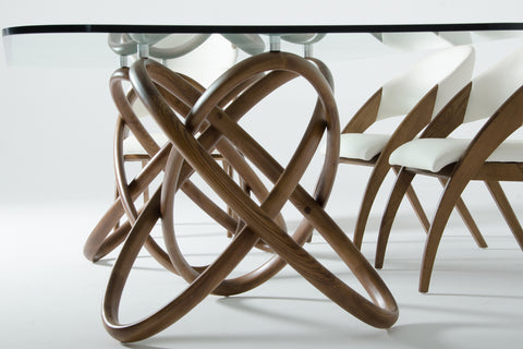 Modrest Mason Modern Glass & Walnut Dining Table Model VGCSDT-16092