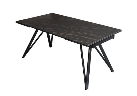 Modrest Bobby Modern Black Ceramic Extendable Dining Table Model VGYF-DT8936-BLK-DT