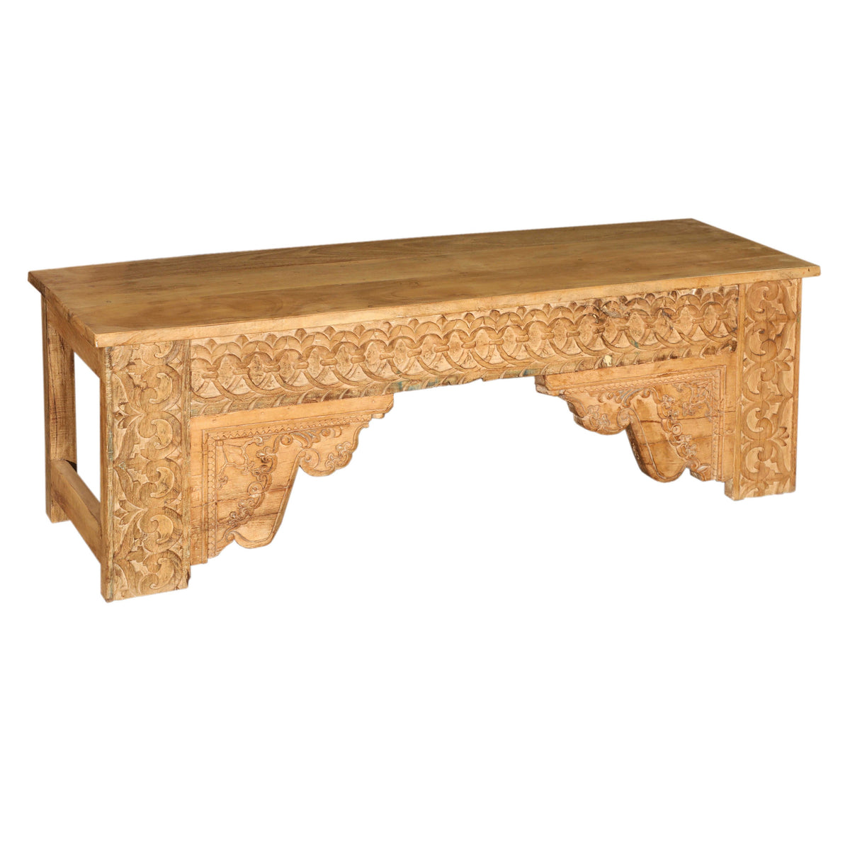 Wood Bleached Natural Finish Console Table