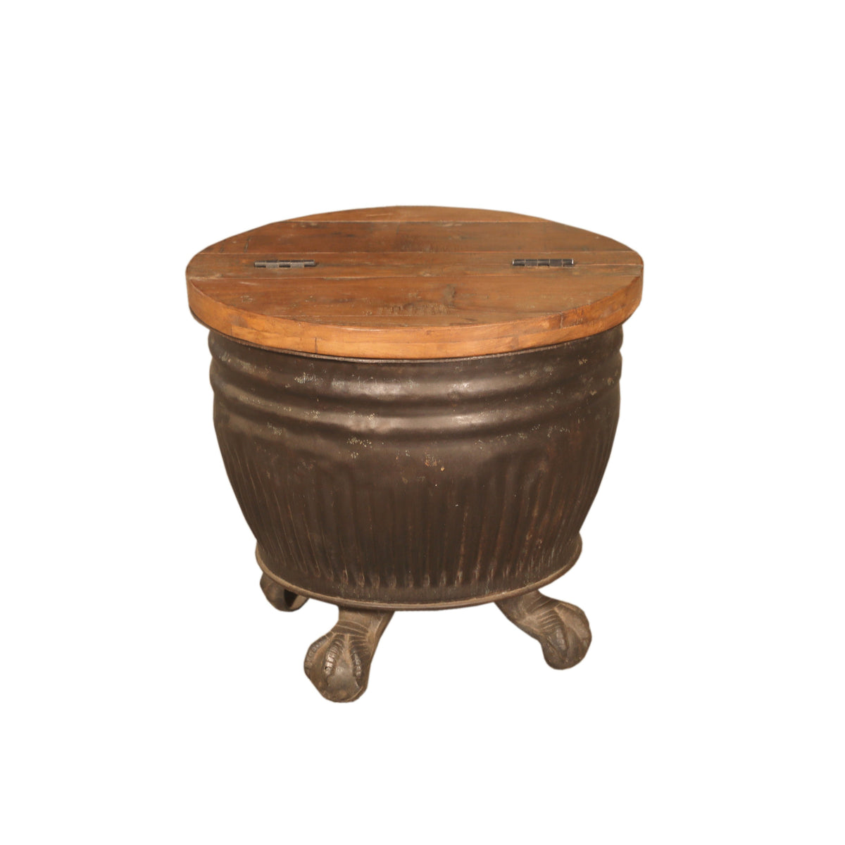 Iron Natural Antique Finish Coffee Table With Wood Top