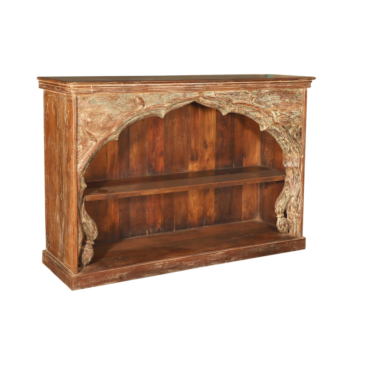 Antique Frame Antique Green Rest Natural Mogul Styke Carved Bookcase
