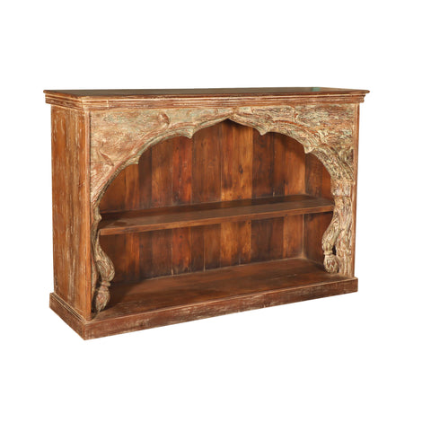 Antique Frame Antique Green Rest Natural Mogul Styke Carved Bookcase