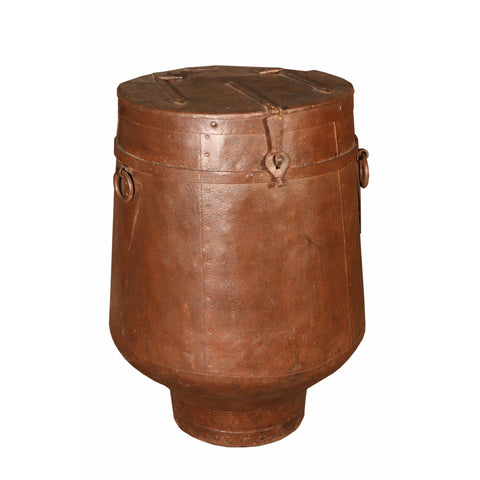 Round Antique Rustic Finish Iron Box