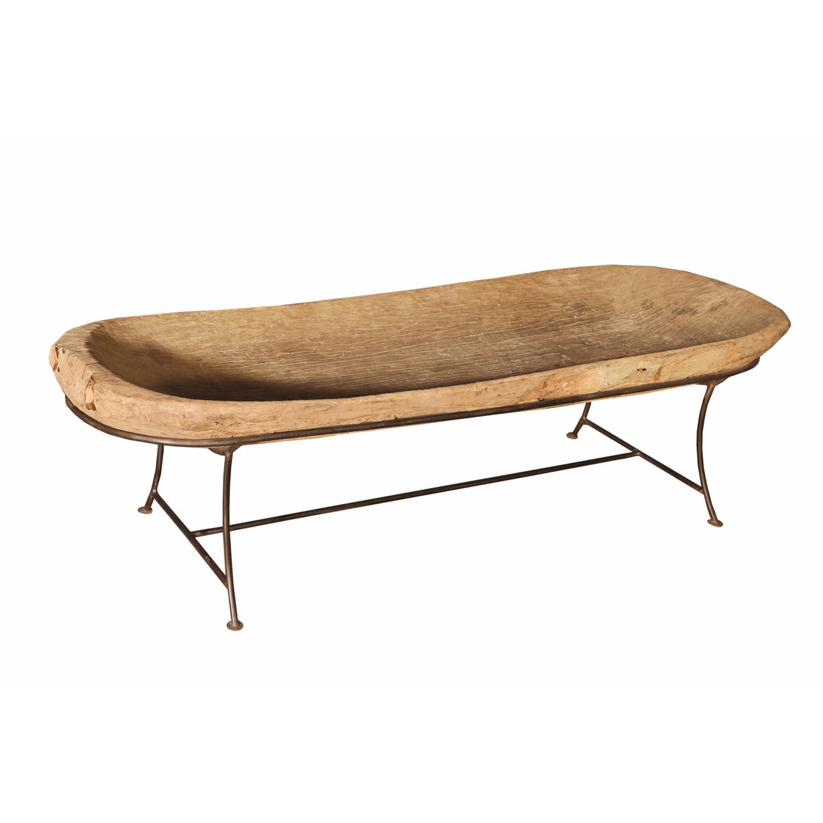 Wood Natural Planter With Iron Stand