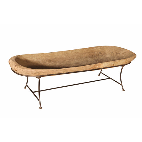Wood Natural Planter With Iron Stand