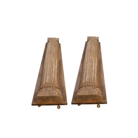 Pair Natural Of Antique Pillers