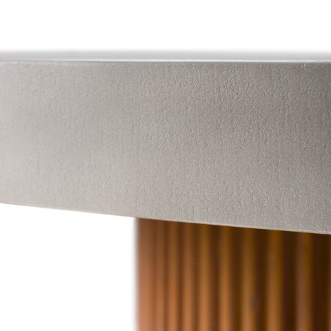 Modrest Duncan Modern Faux Concrete & Walnut Round Dining Table Model VGMC-GF-1C008