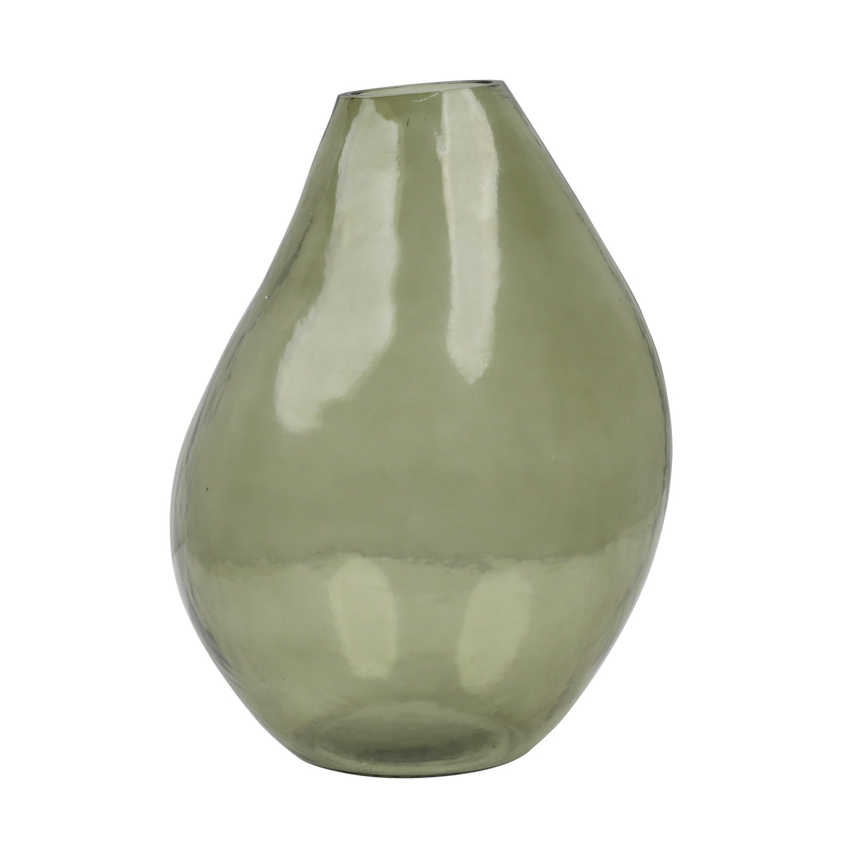 Arvo Transparent Green Vase