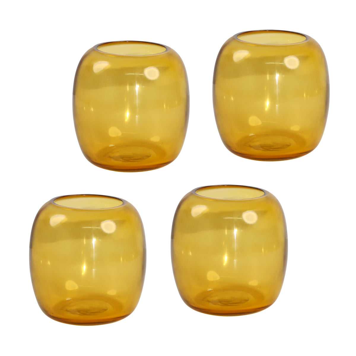 Larisa Transparent Amber Votive Set Of 4