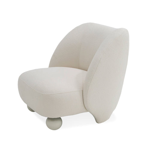 Divani Casa Duran Contemporary White Fabric Accent Chair Model VGOD-ZW-23056-WHT