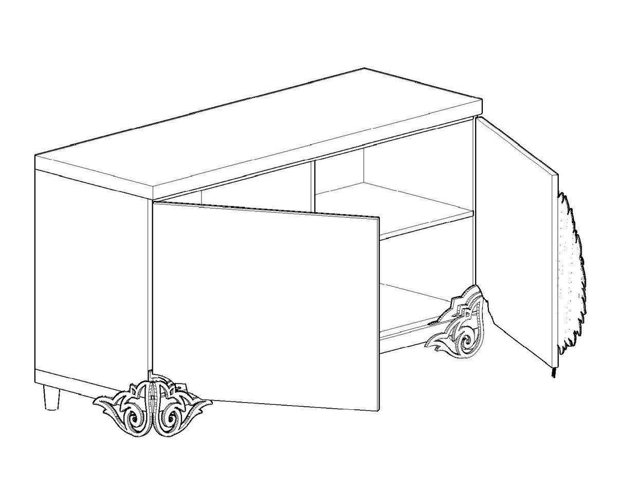 Emma White Lacquer Modern Buffet Model VGDVLS510A