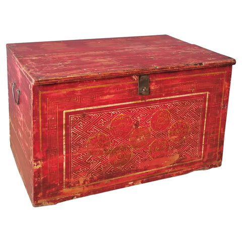 Antique Laquered Sealed Finish Trunk Box