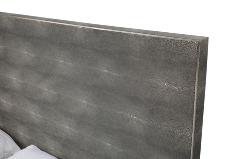 Modrest Dynasty Modern Shagreen Bed Model VGVCBD2108-GRY-BED-EK