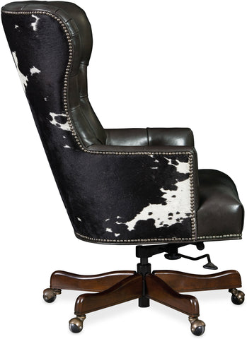 Hooker Furniture Home Office Katherine Executive Swivel Tilt Chair w/ Black & White HOH