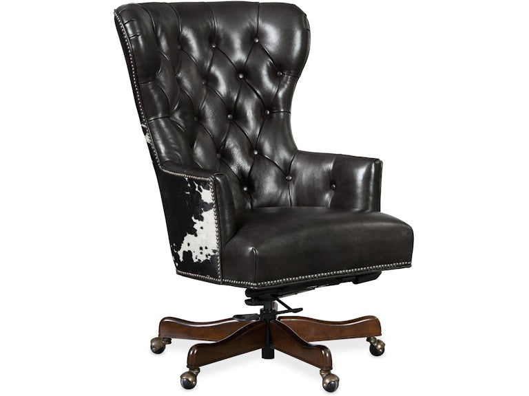 Hooker Furniture Home Office Katherine Executive Swivel Tilt Chair w/ Black & White HOH
