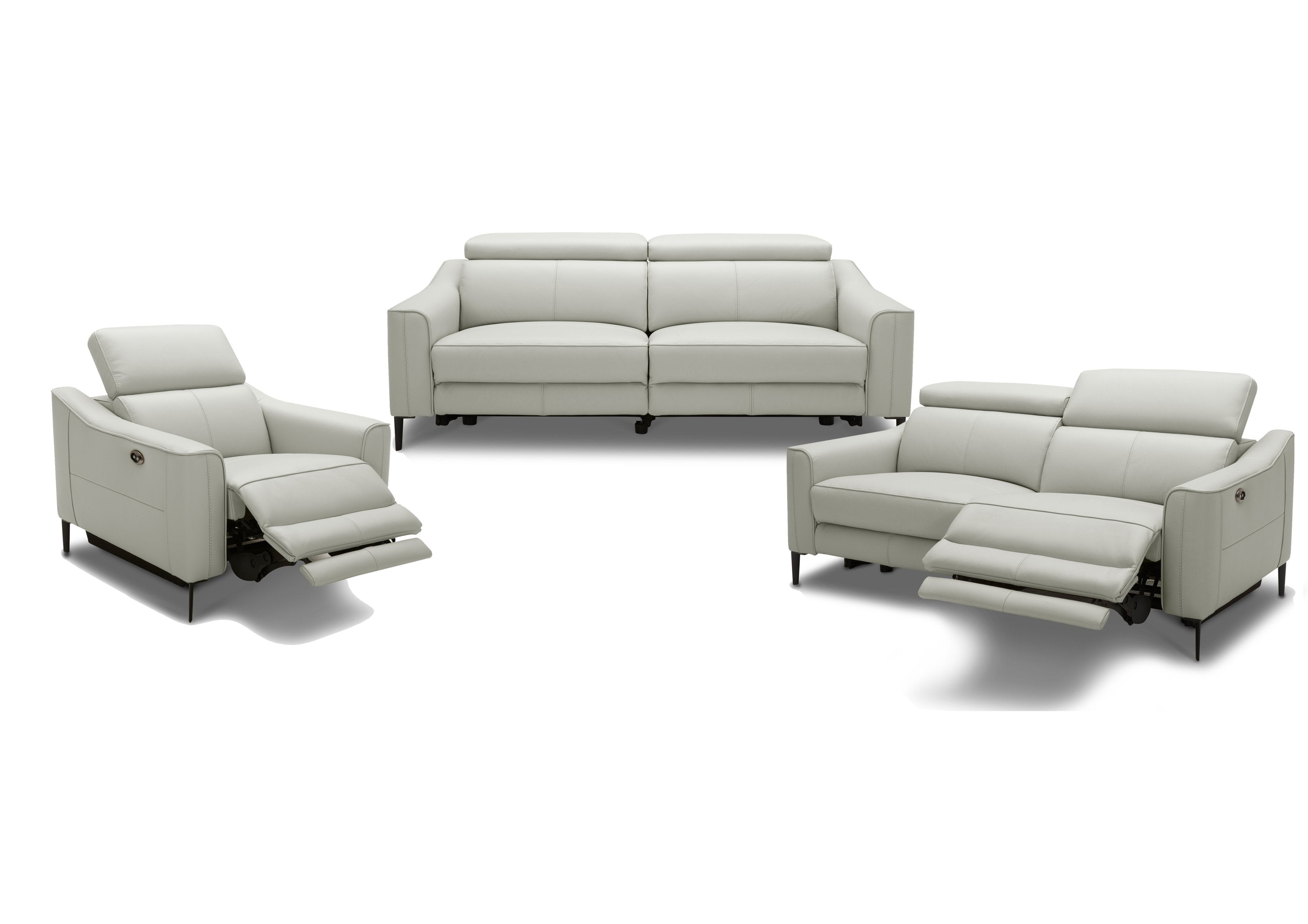 Divani Casa Eden Modern Grey Leather Sofa Set Model VGKVKM.5012-GRY-SET