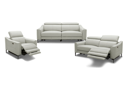Divani Casa Eden Modern Grey Leather Sofa Set Model VGKVKM.5012-GRY-SET